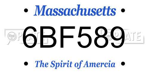 6BF589 Massachusetts License Plate