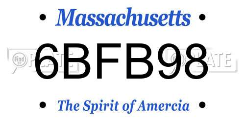 6BFB98 Massachusetts License Plate