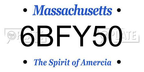 6BFY50 Massachusetts License Plate