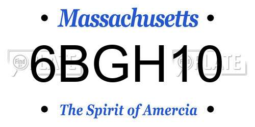 6BGH10 Massachusetts License Plate