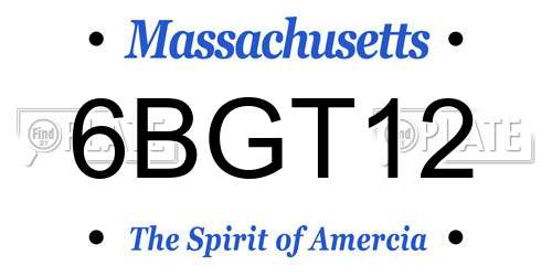 6BGT12 Massachusetts License Plate
