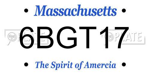 6BGT17 Massachusetts License Plate