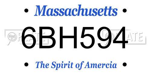 6BH594 Massachusetts License Plate