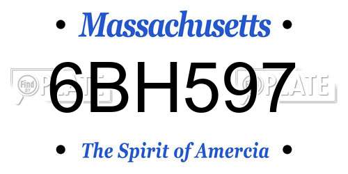 6BH597 Massachusetts License Plate