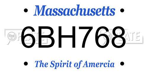 6BH768 Massachusetts License Plate