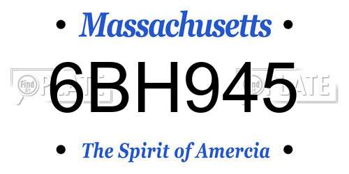 6BH945 Massachusetts License Plate