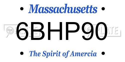 6BHP90 Massachusetts License Plate