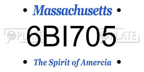 6BI705 Massachusetts License Plate
