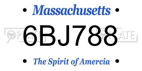 6BJ788 Massachusetts License Plate