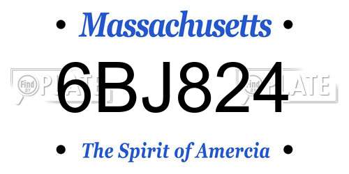 6BJ824 Massachusetts License Plate