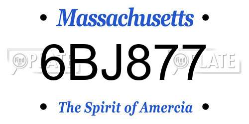 6BJ877 Massachusetts License Plate