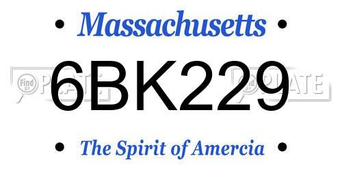 6BK229 Massachusetts License Plate