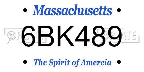 6BK489 Massachusetts License Plate