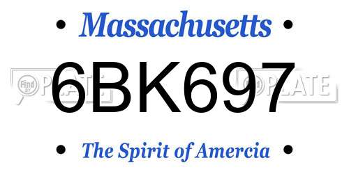 6BK697 Massachusetts License Plate