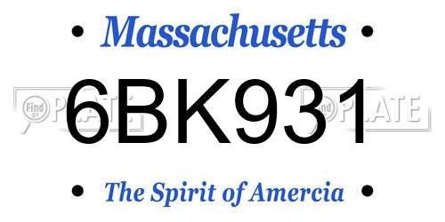 6BK931 Massachusetts License Plate