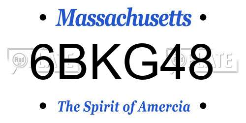 6BKG48 Massachusetts License Plate