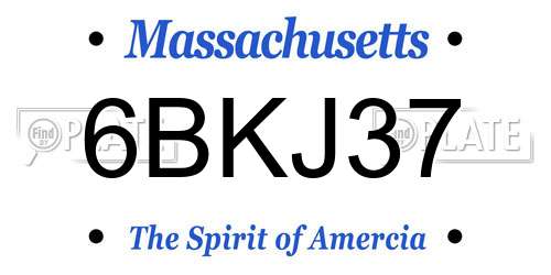 6BKJ37 Massachusetts License Plate