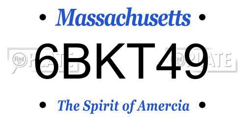 6BKT49 Massachusetts License Plate
