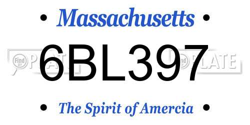 6BL397 Massachusetts License Plate