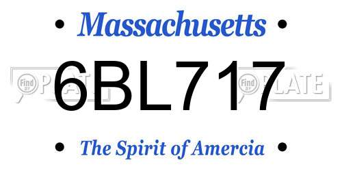 6BL717 Massachusetts License Plate