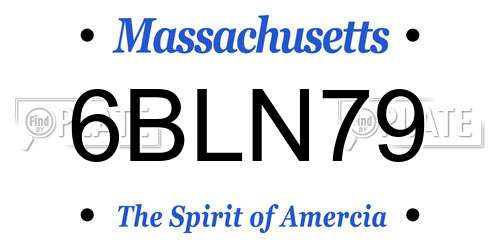 6BLN79 Massachusetts License Plate