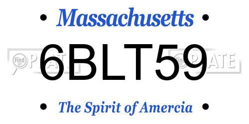 6BLT59 Massachusetts License Plate