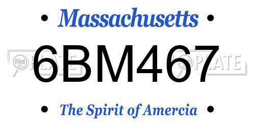 6BM467 Massachusetts License Plate