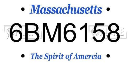 6BM6158 Massachusetts License Plate