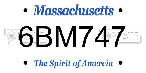 6BM747 Massachusetts License Plate
