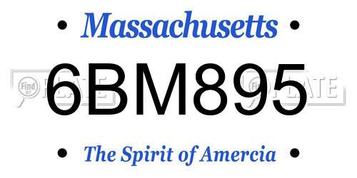 6BM895 Massachusetts License Plate