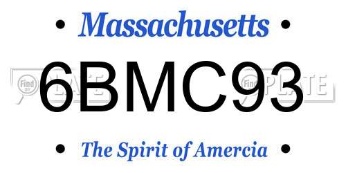 6BMC93 Massachusetts License Plate