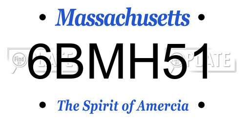 6BMH51 Massachusetts License Plate