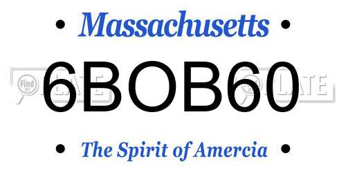 6BOB60 Massachusetts License Plate