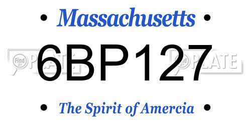 6BP127 Massachusetts License Plate