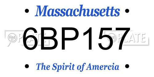 6BP157 Massachusetts License Plate