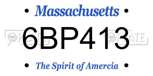 6BP413 Massachusetts License Plate