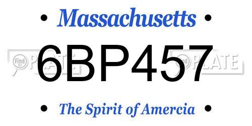 6BP457 Massachusetts License Plate