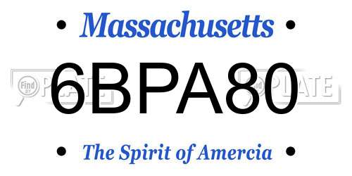 6BPA80 Massachusetts License Plate