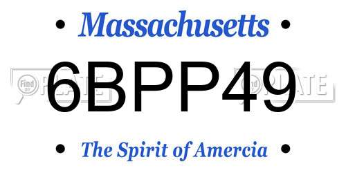 6BPP49 Massachusetts License Plate