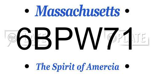 6BPW71 Massachusetts License Plate