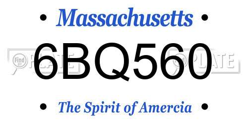 6BQ560 Massachusetts License Plate