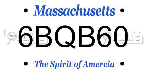6BQB60 Massachusetts License Plate