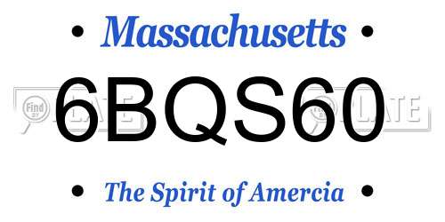6BQS60 Massachusetts License Plate