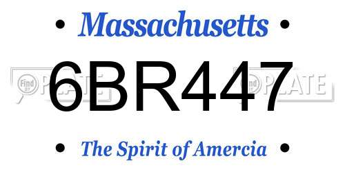 6BR447 Massachusetts License Plate