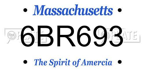 6BR693 Massachusetts License Plate