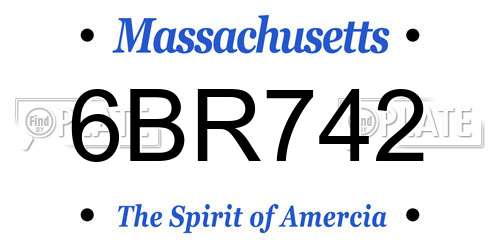 6BR742 Massachusetts License Plate