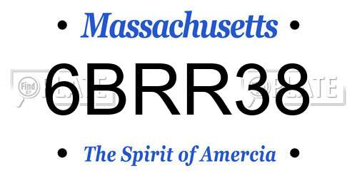 6BRR38 Massachusetts License Plate