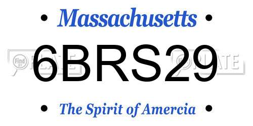 6BRS29 Massachusetts License Plate