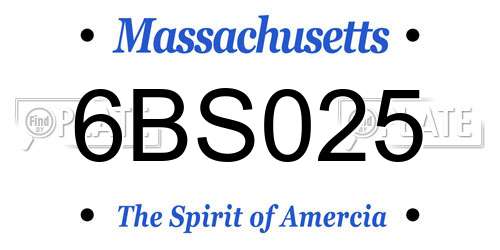 6BS025 Massachusetts License Plate