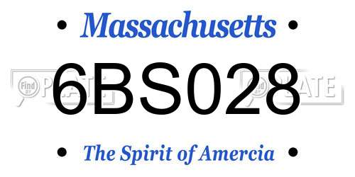 6BS028 Massachusetts License Plate
